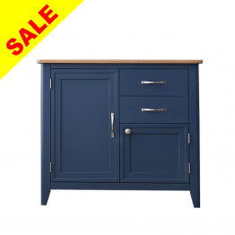 Blue Painted Small Storage Sideboard with Oak
